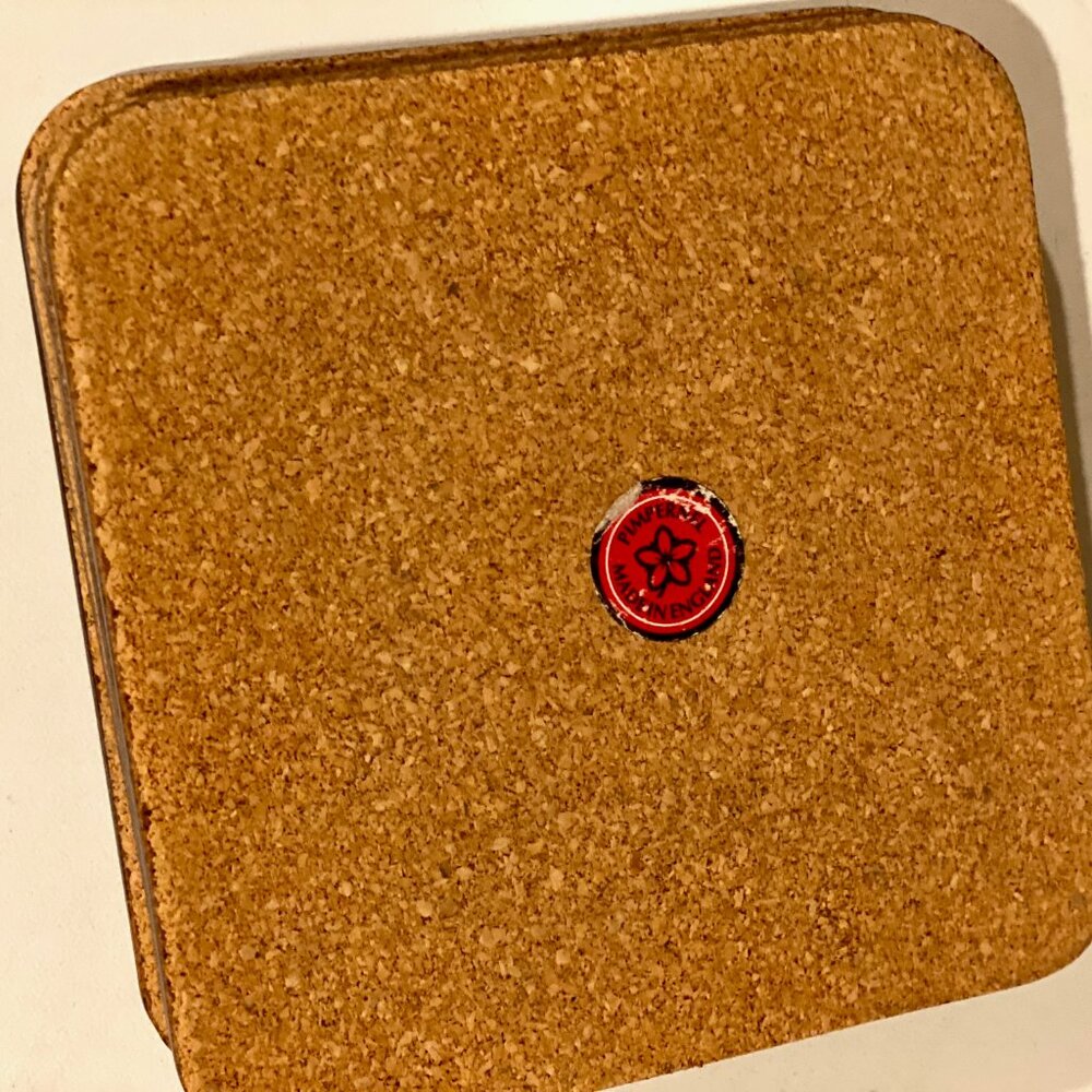 Set of 4 Vintage Floral Coasters with Cork‎ Backing, Made in England - Picture 4 of 8